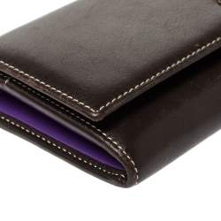 Carolina Herrera Dark Brown Flap Continental Wallet