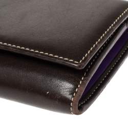 Carolina Herrera Dark Brown Flap Continental Wallet