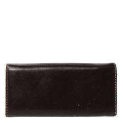 Carolina Herrera Dark Brown Flap Continental Wallet
