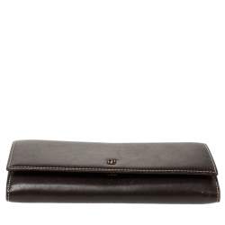 Carolina Herrera Dark Brown Flap Continental Wallet