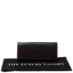 Carolina Herrera Dark Brown Flap Continental Wallet