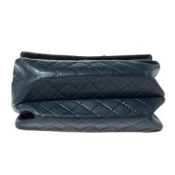 Pre Owned Carolina Herrera Deep Green Monogram Leather Flap Shoulder Bag