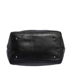 Pre Owned Carolina Herrera Black Monogram Leather Bucket Bag