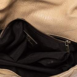 Pre Owned Carolina Herrera Beige Leather Flap Chain Shoulder Bag