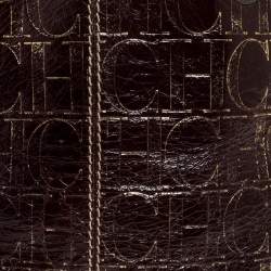 Pre Owned Carolina Herrera Brown/Gold Monogram Leather Chain Shoulder Bag