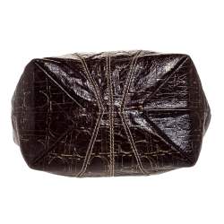 Pre Owned Carolina Herrera Brown/Gold Monogram Leather Chain Shoulder Bag