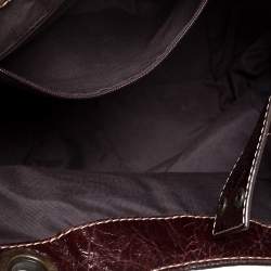 Pre Owned Carolina Herrera Brown/Gold Monogram Leather Chain Shoulder Bag