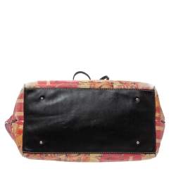Pre Owned Carolina Herrera Multicolor Printed Coated Canvas and Leather Shopper Tote
