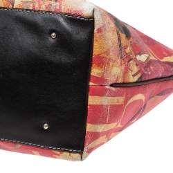 Pre Owned Carolina Herrera Multicolor Printed Coated Canvas and Leather Shopper Tote