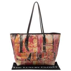 Pre Owned Carolina Herrera Multicolor Printed Coated Canvas and Leather Shopper Tote