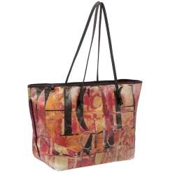 Pre Owned Carolina Herrera Multicolor Printed Coated Canvas and Leather Shopper Tote