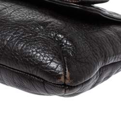 Pre Owned Carolina Herrera Dark Brown Leather Audrey Shoulder Bag