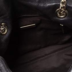 Pre Owned Carolina Herrera Dark Brown Leather Audrey Shoulder Bag