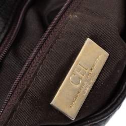 Pre Owned Carolina Herrera Dark Brown Leather Audrey Shoulder Bag