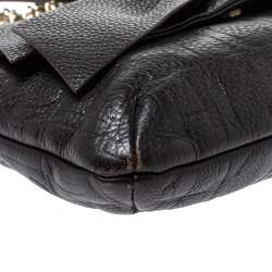 Pre Owned Carolina Herrera Dark Brown Leather Audrey Shoulder Bag