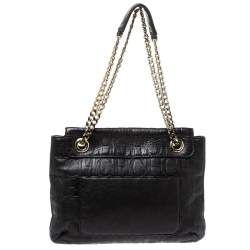 Pre Owned Carolina Herrera Dark Brown Leather Audrey Shoulder Bag