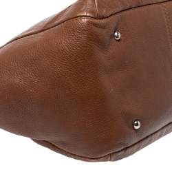 Pre Owned Carolina Herrera Brown Monogram Leather Audrey Tote