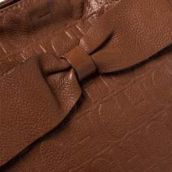 Pre Owned Carolina Herrera Brown Monogram Leather Audrey Tote