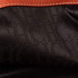 Pre Owned Carolina Herrera Orange Leather Shopper Tote