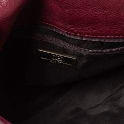 Pre Owned Carolina Herrera Burgundy Monogram Leather Audrey Shoulder Bag