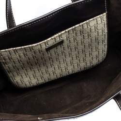 Pre Owned Carolina Herrera Beige/Brown Monogram Canvas and Leather Shopper Tote