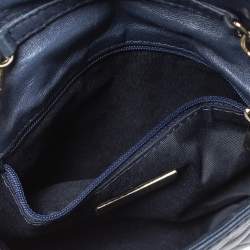 Pre Owned Carolina Herrera Blue Leather Crossbody Bag