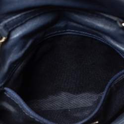 Pre Owned Carolina Herrera Blue Leather Crossbody Bag