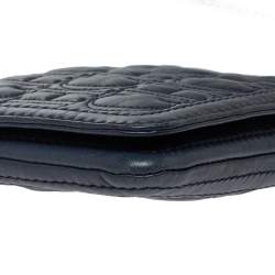 Pre Owned Carolina Herrera Blue Leather Crossbody Bag