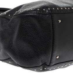 Pre Owned Carolina Herrera Black Leather Studded Hobo