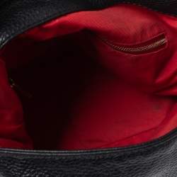 Pre Owned Carolina Herrera Black Leather Studded Hobo