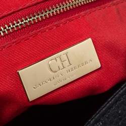 Pre Owned Carolina Herrera Black Leather Studded Hobo
