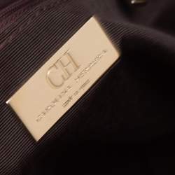 Pre Owned Carolina Herrera Gold Monogram Leather Audrey Tote 