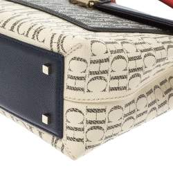 Carolina Herrera Multicolor Monogram Coated Canvas Top Handle Bag
