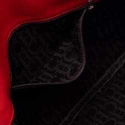 Pre Owned Carolina Herrera Red Leather Flap Shoulder Bag