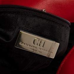 Pre Owned Carolina Herrera Red Leather Flap Shoulder Bag