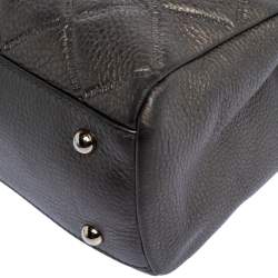 Pre Owned Carolina Herrera Metallic Quilted Leather Shopper Tote