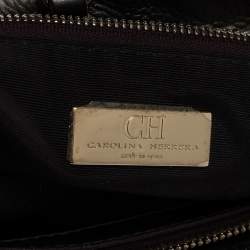 Pre Owned Carolina Herrera Metallic Quilted Leather Shopper Tote