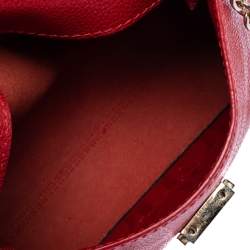 Carolina Herrera Red Leather Small Minuetto Top Handle Bag