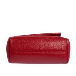 Carolina Herrera Red Leather Small Minuetto Top Handle Bag
