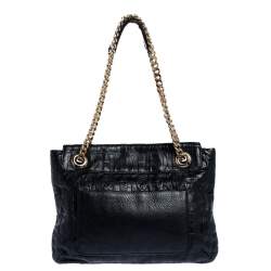 Pre Owned Carolina Herrera Black Leather Audrey Shoulder Bag