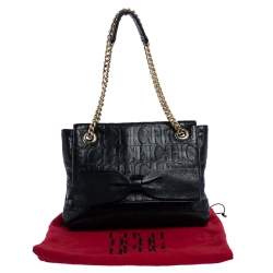 Pre Owned Carolina Herrera Black Leather Audrey Shoulder Bag