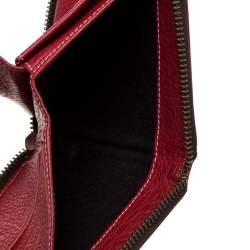 Pre Owned Carolina Herrera Red Leather Compact Wallet