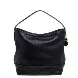 Pre Owned Carolina Herrera Black Leather Hobo