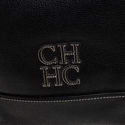 Pre Owned Carolina Herrera Black Leather Hobo