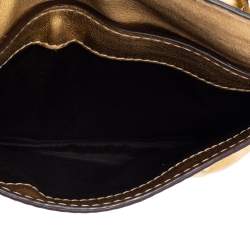 Pre Owned Carolina Herrera Metallic Gold Leather Flap Chain Bag