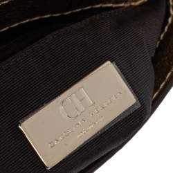 Pre Owned Carolina Herrera Metallic Gold Leather Flap Chain Bag