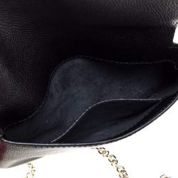 Pre Owned Carolina Herrera Black Leather Chain Flap Shoulder Bag