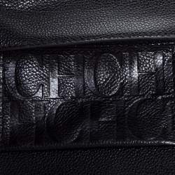 Pre Owned Carolina Herrera Black Leather Chain Flap Shoulder Bag