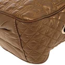 Pre Owned Carolina Herrera Bronze Leather Monogram Camera Bag