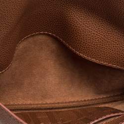 Carolina Herrera Brown Leather Flap Crossbody Bag